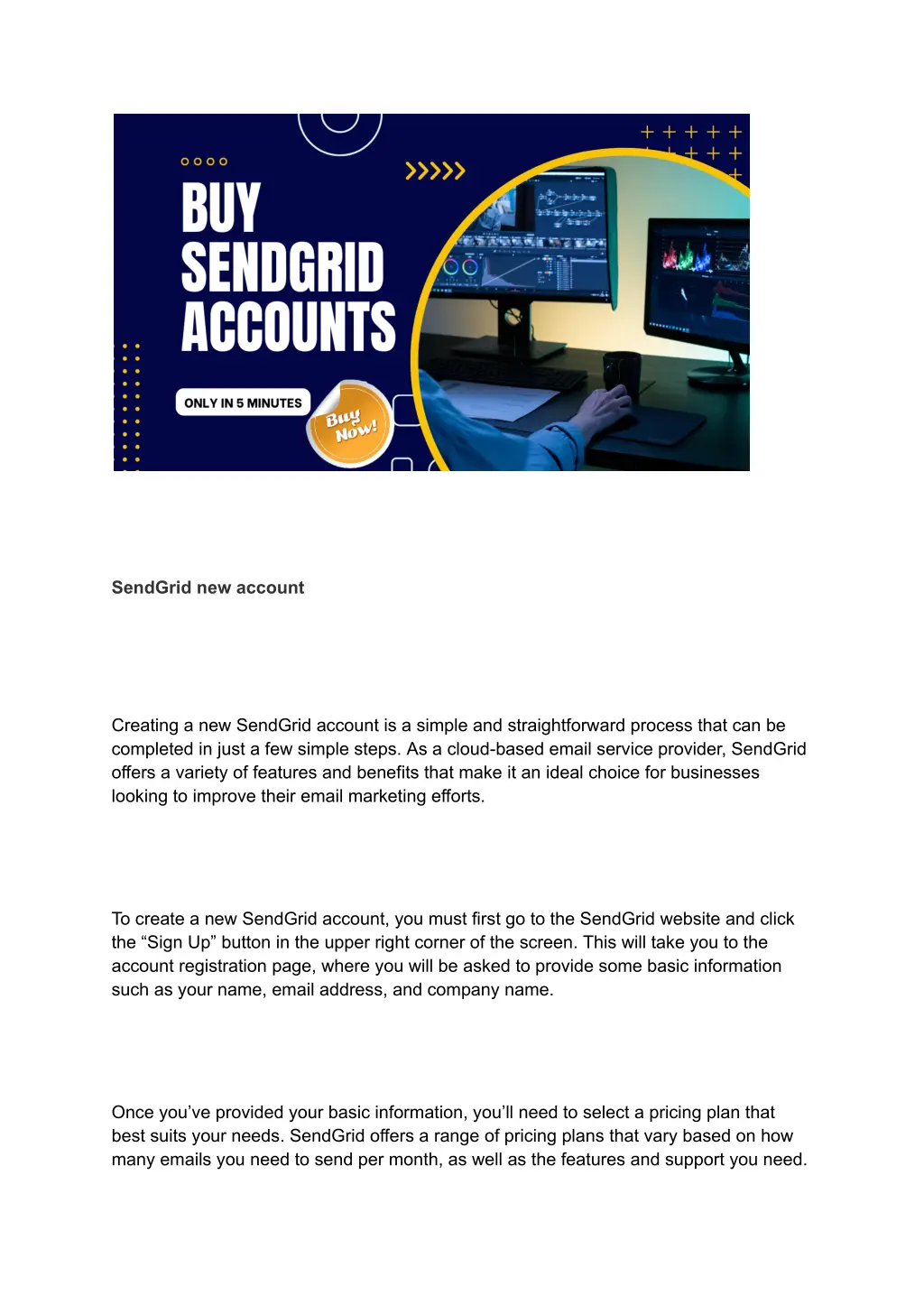 sendgrid new account