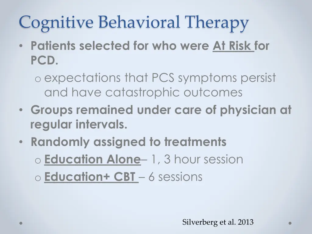 cognitive behavioral therapy patients selected