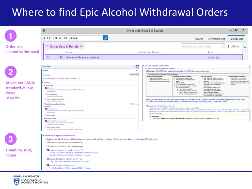 where to find epic alcohol withdrawal orders