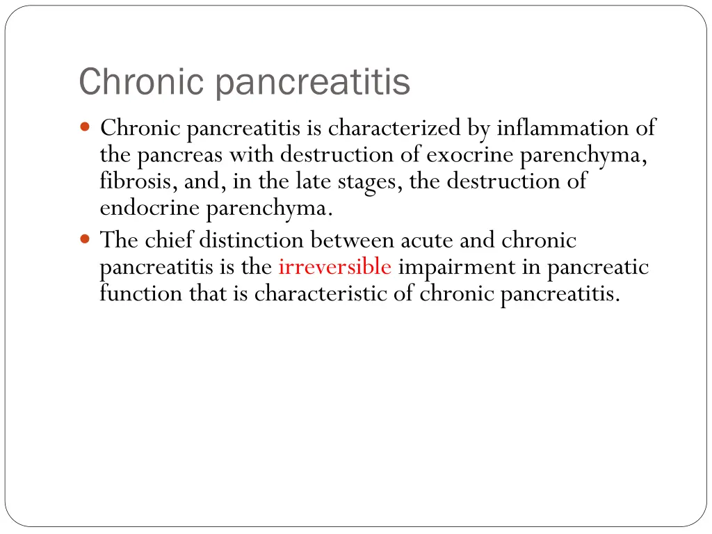 chronic pancreatitis chronic pancreatitis