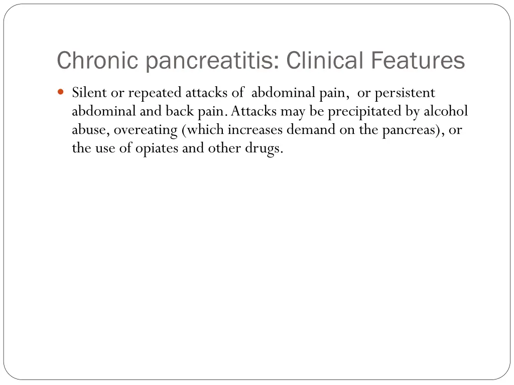 chronic pancreatitis clinical features