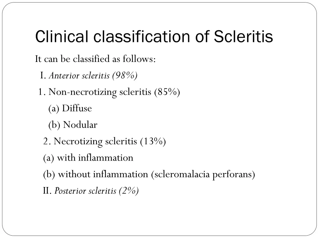 clinical classification of scleritis