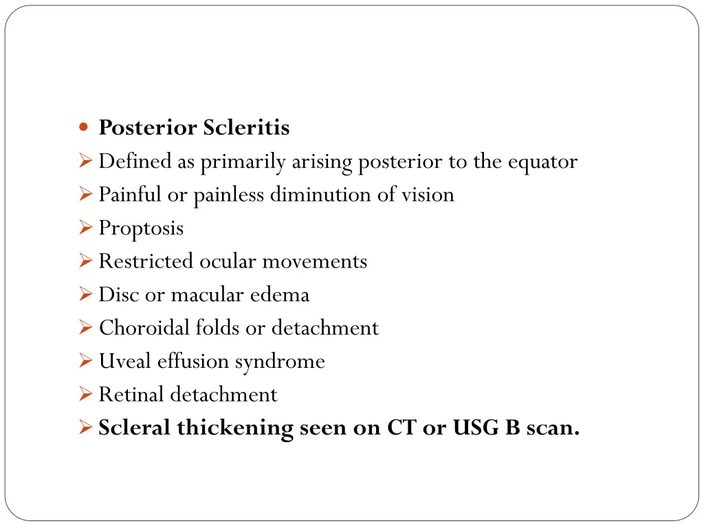 posterior scleritis defined as primarily arising