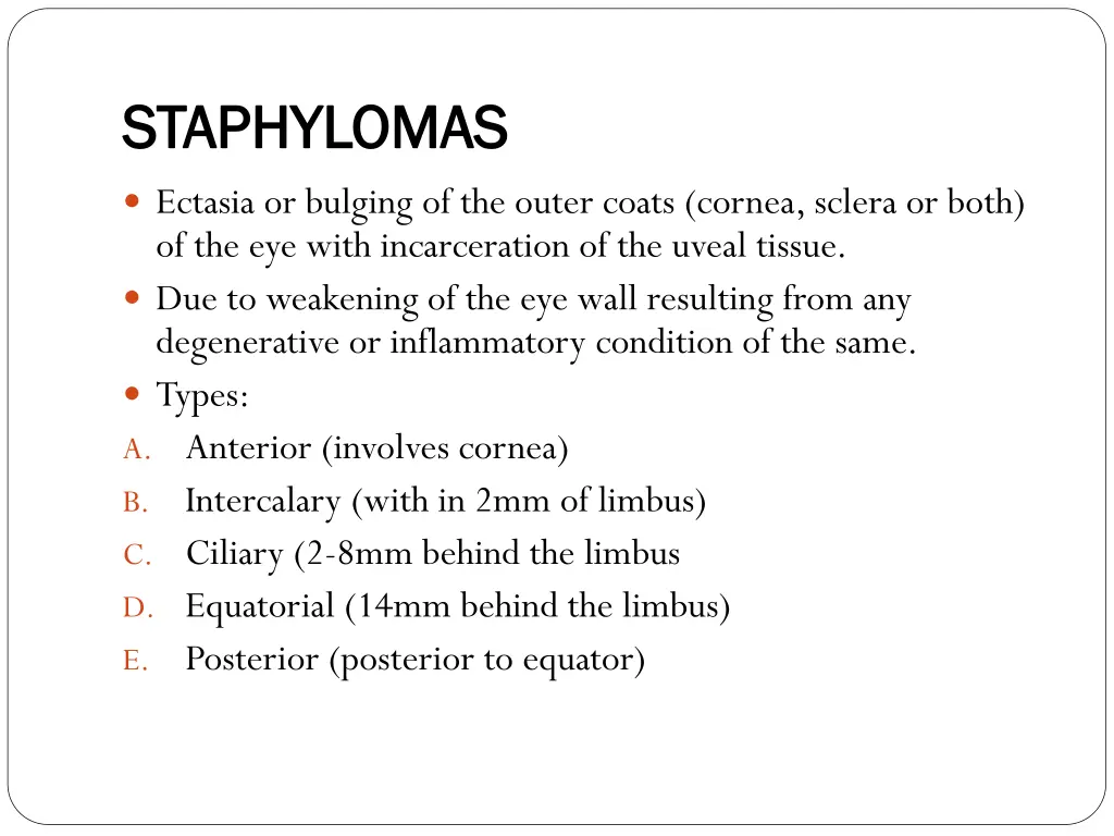 staphylomas staphylomas