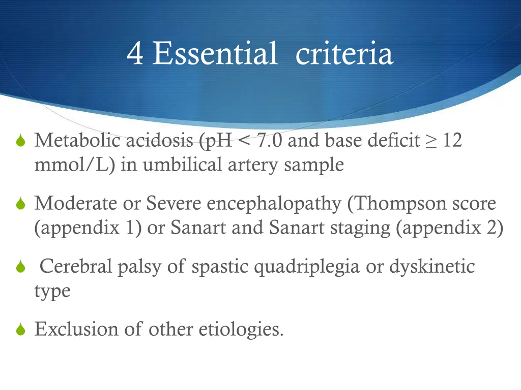 4 essential criteria