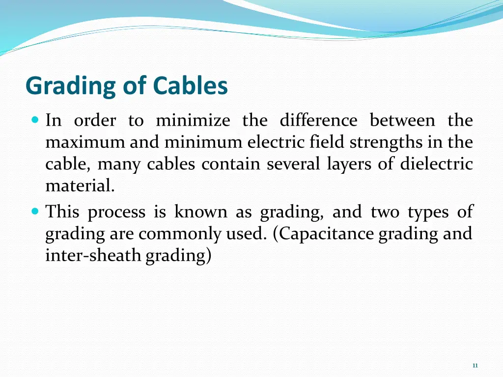 grading of cables