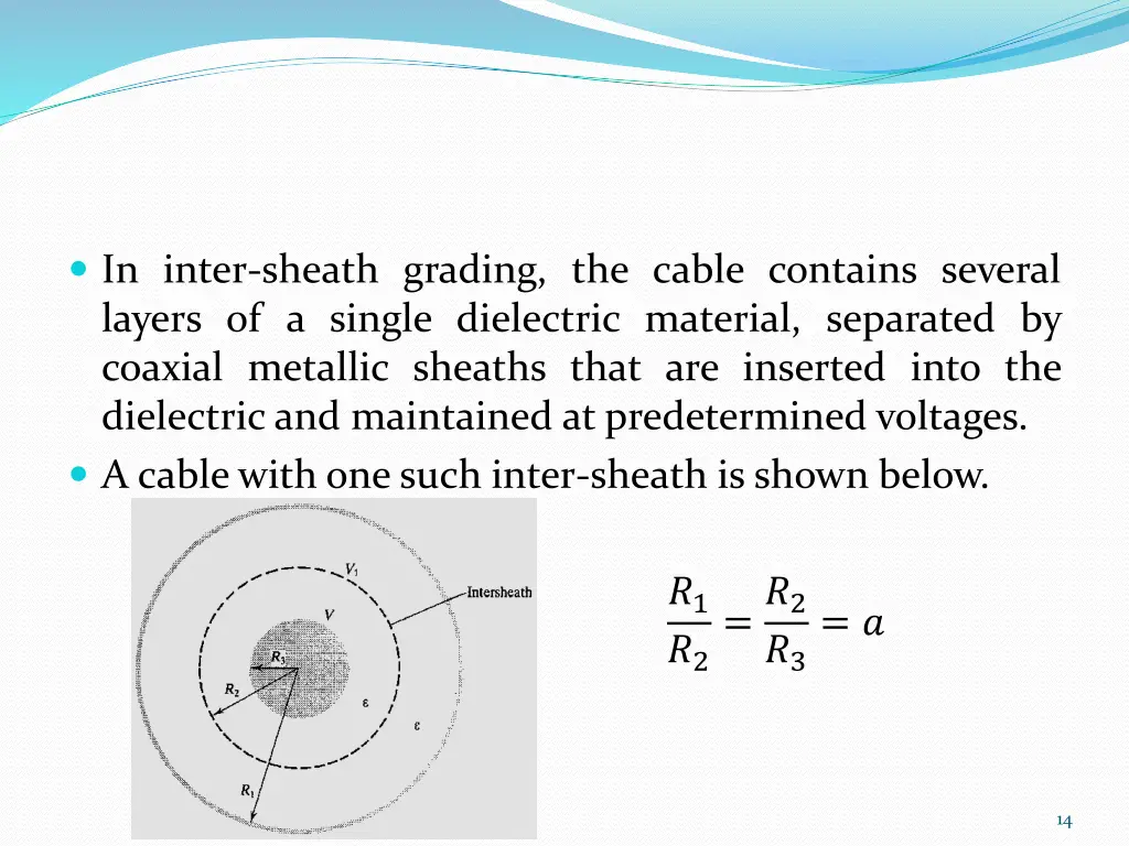 in inter sheath grading the cable contains