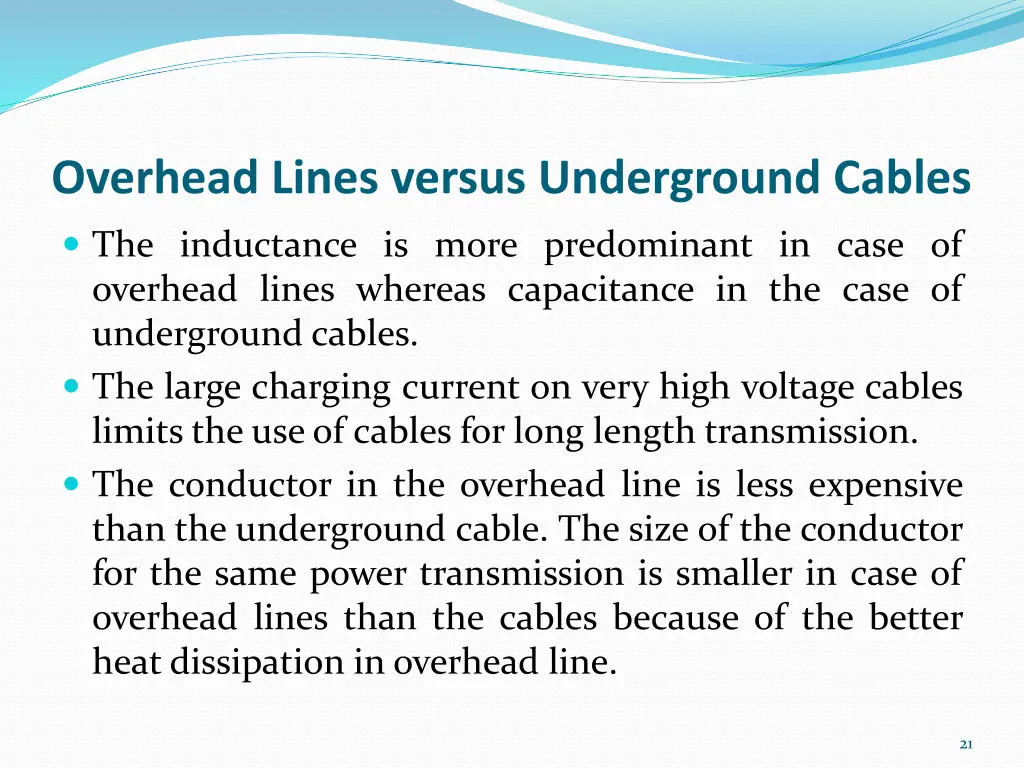 overhead lines versus underground cables