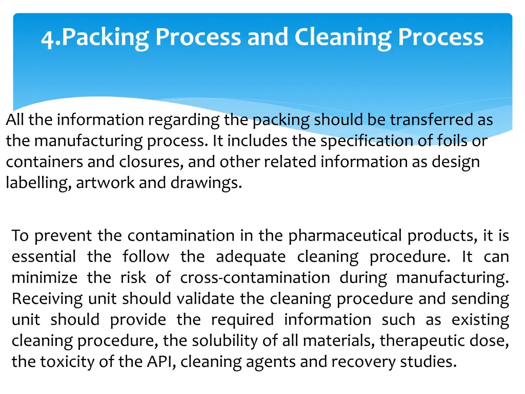 4 packing process and cleaning process