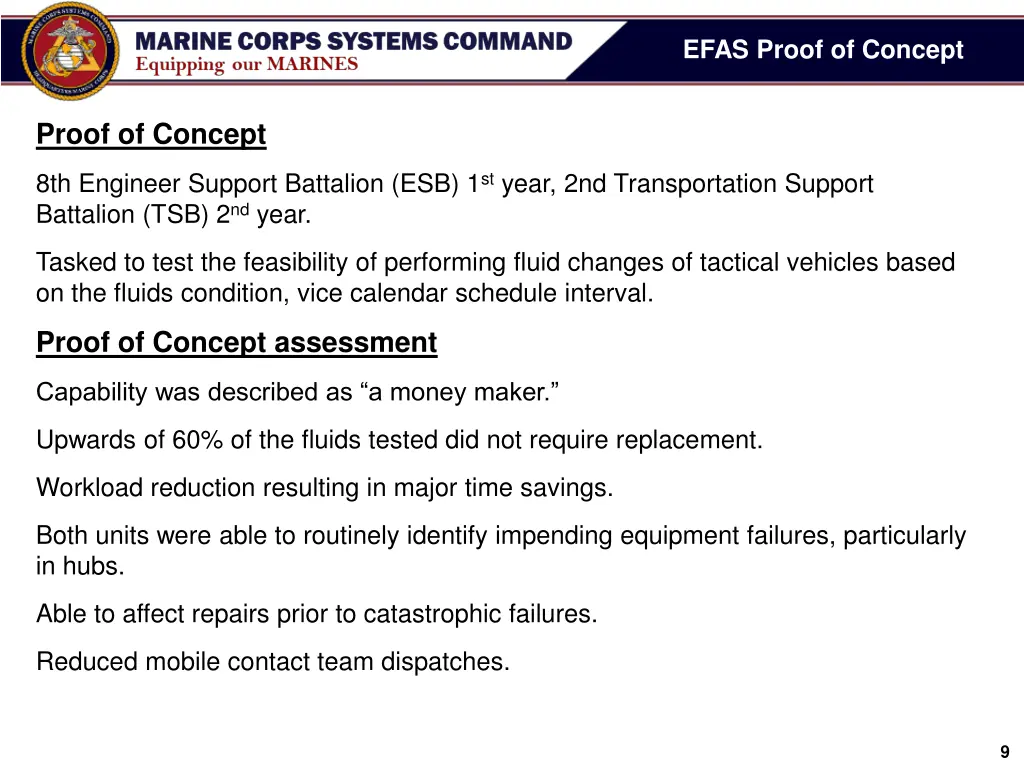 efas proof of concept