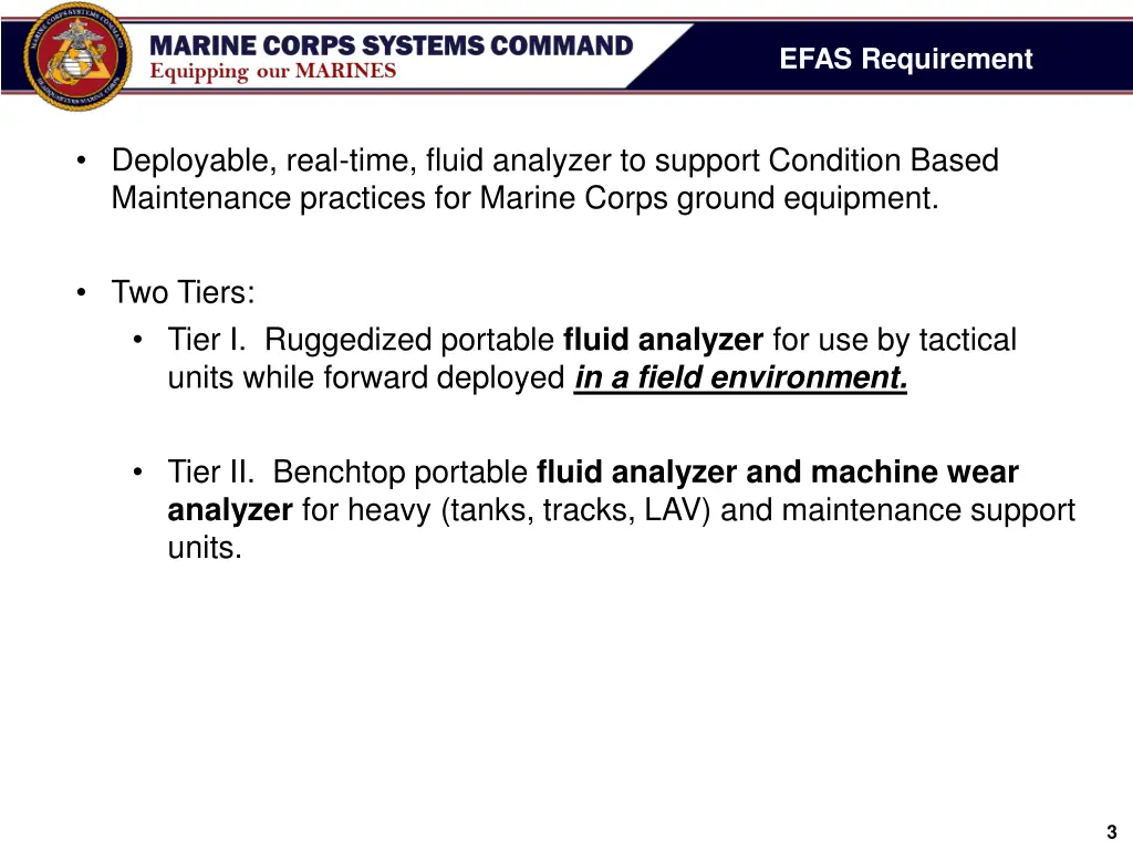 efas requirement