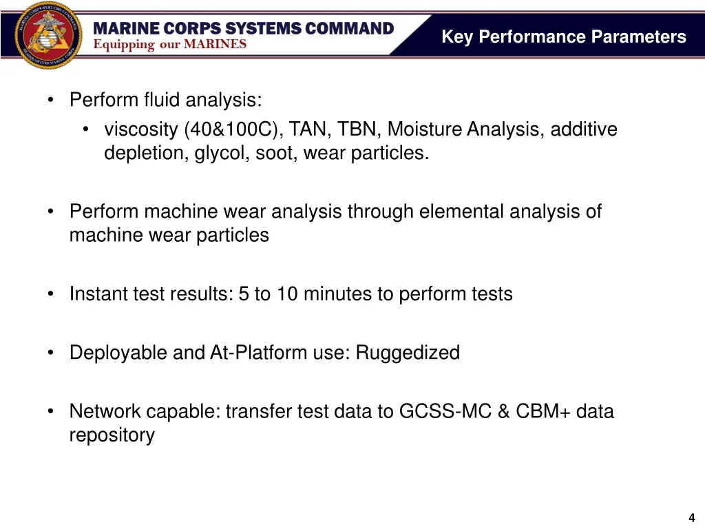 key performance parameters