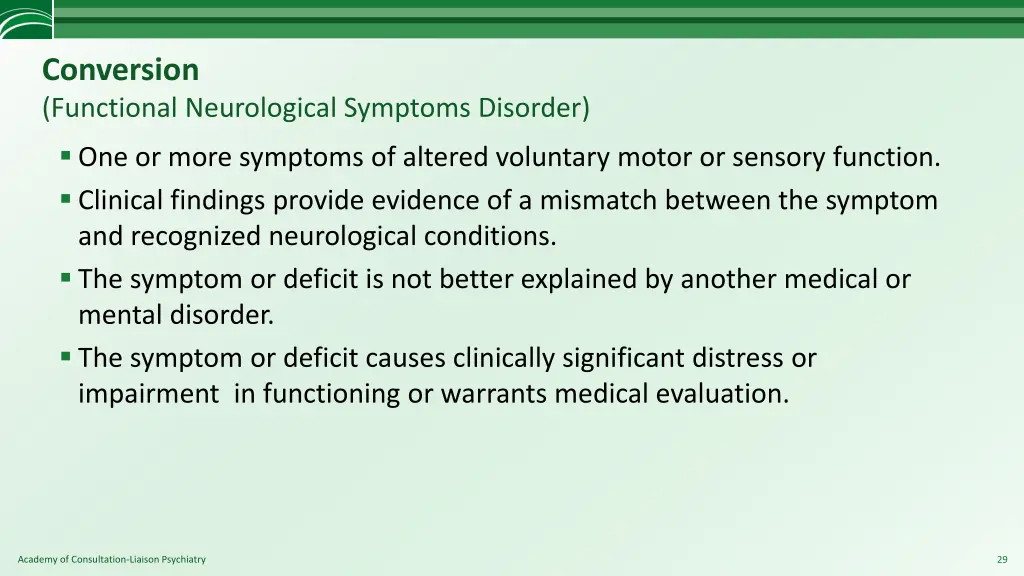 conversion functional neurological symptoms