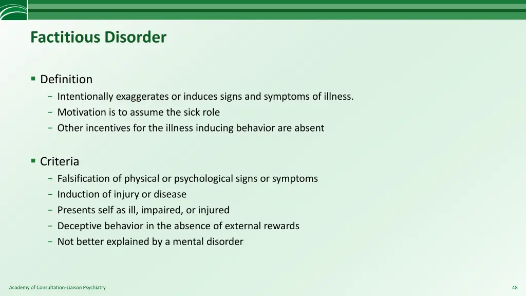 factitious disorder