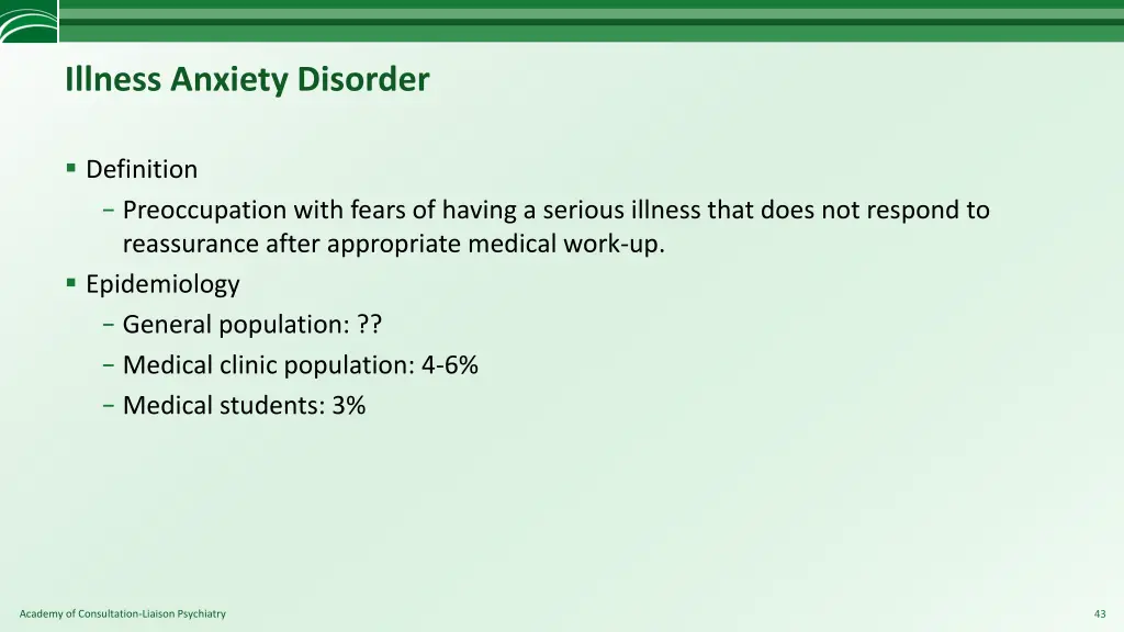 illness anxiety disorder