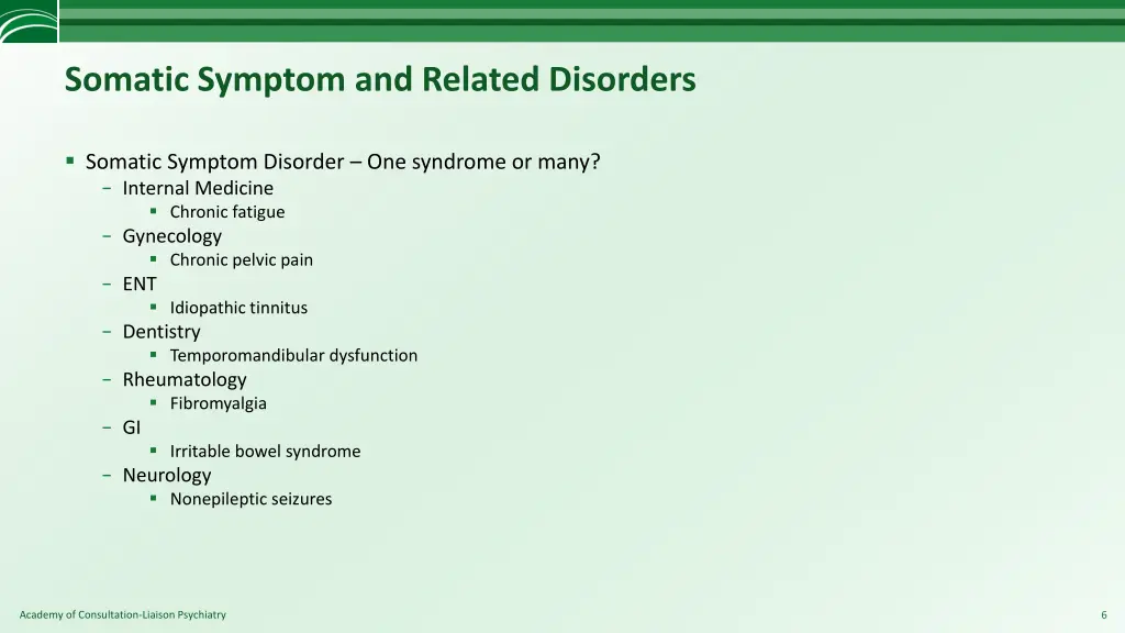 somatic symptom and related disorders 2