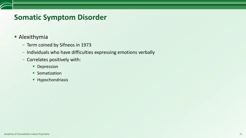 somatic symptom disorder 1