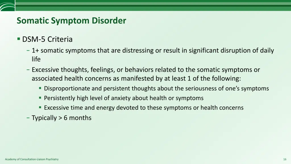 somatic symptom disorder 2