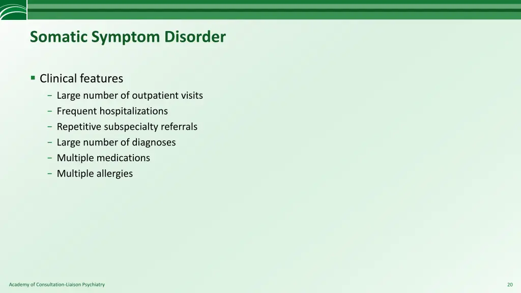 somatic symptom disorder 6