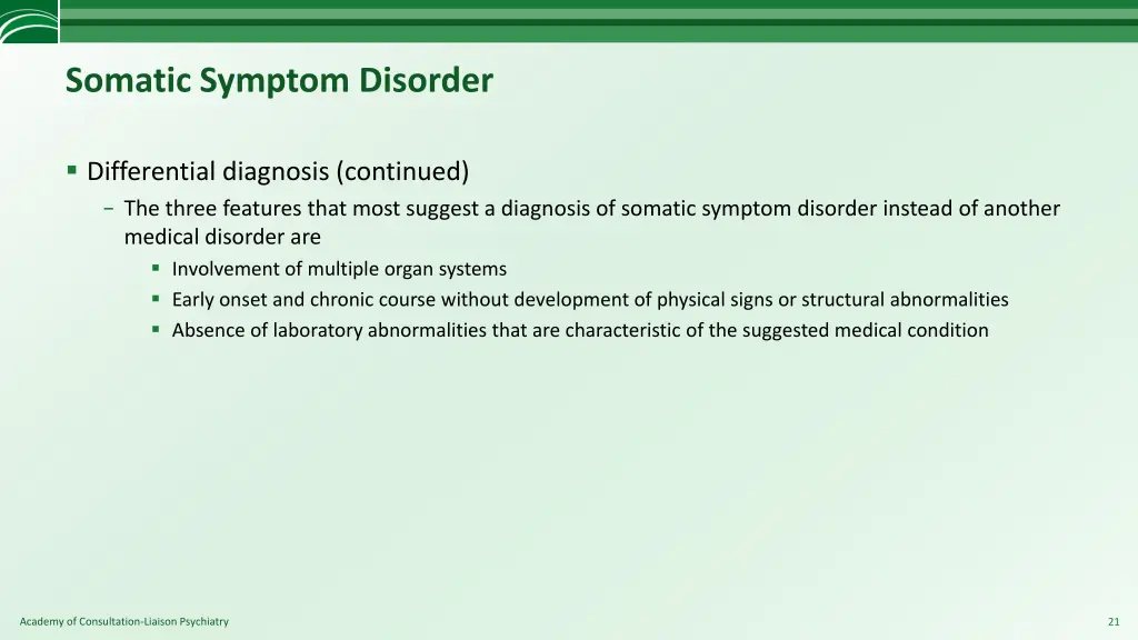 somatic symptom disorder 7