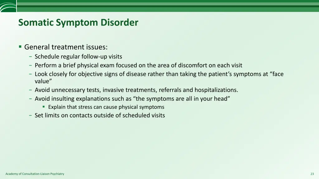 somatic symptom disorder 9