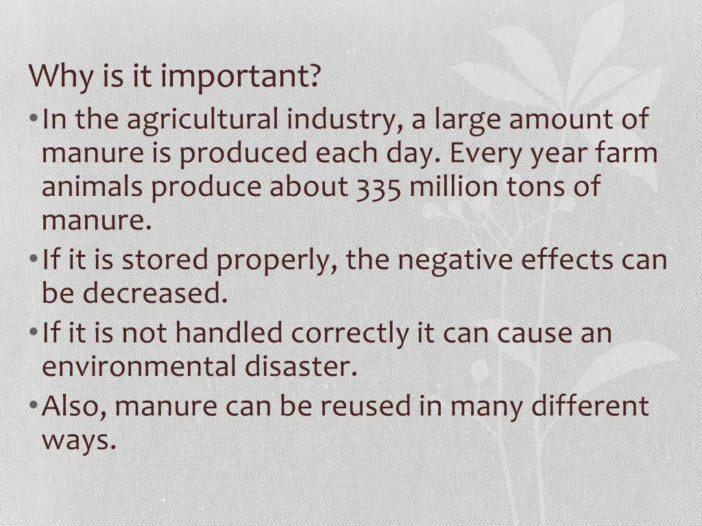 why is it important in the agricultural industry