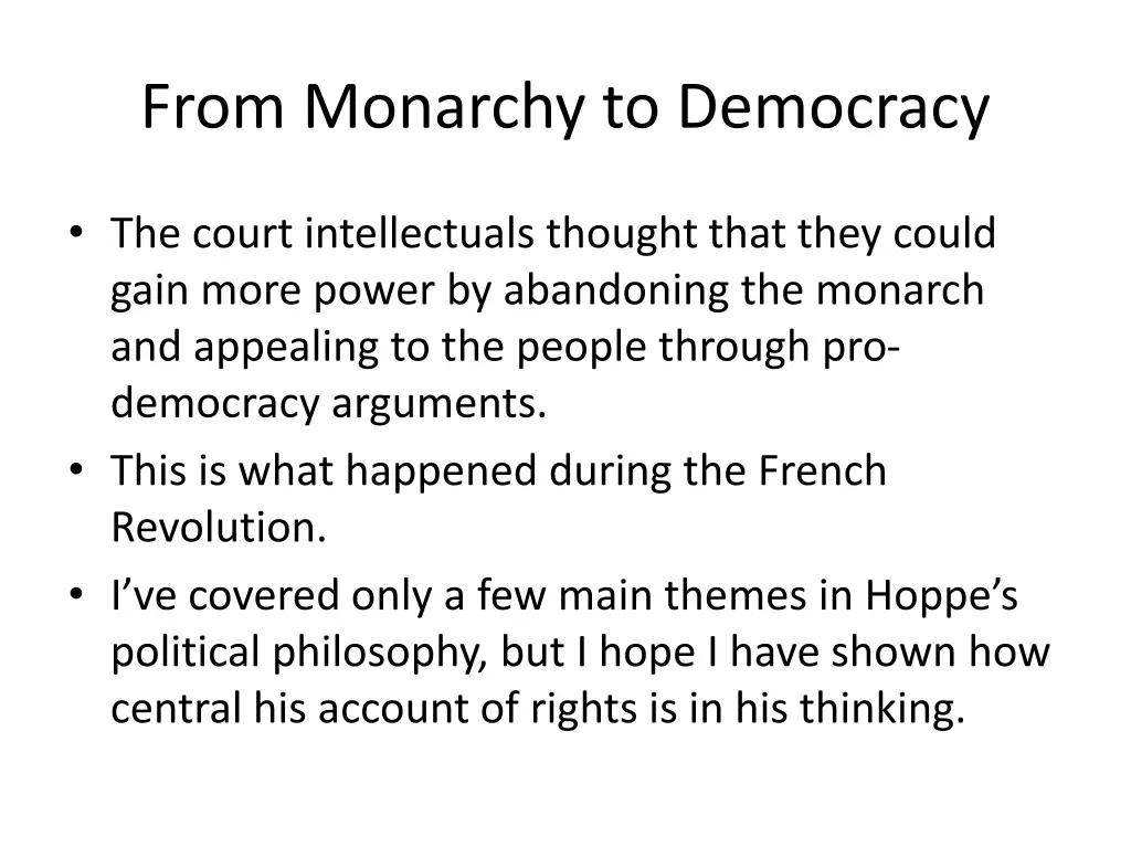 from monarchy to democracy