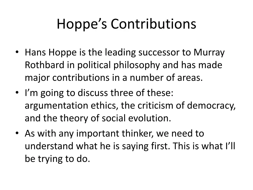 hoppe s contributions