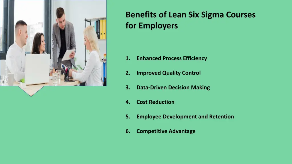 benefits of lean six sigma courses for employers