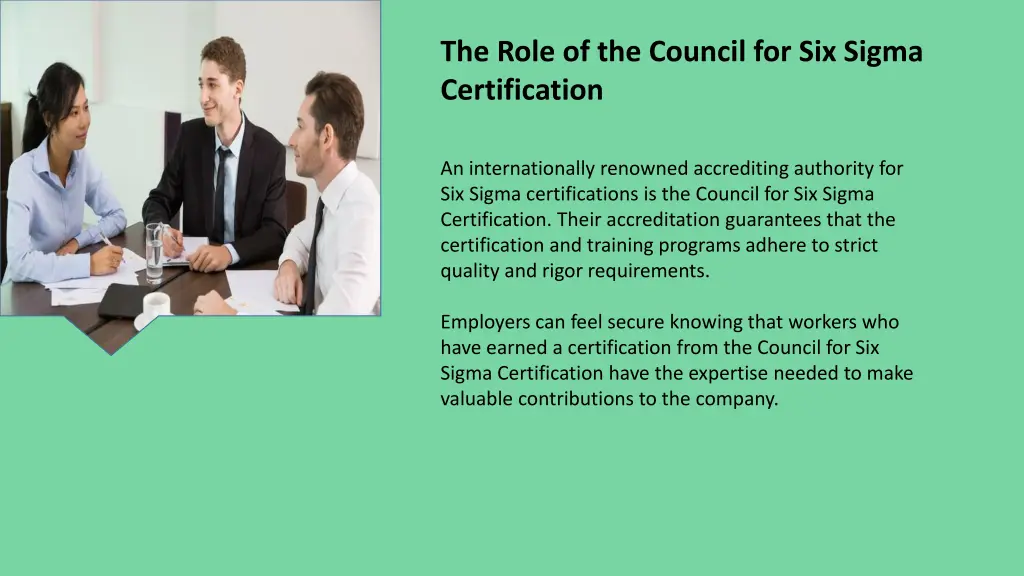 the role of the council for six sigma