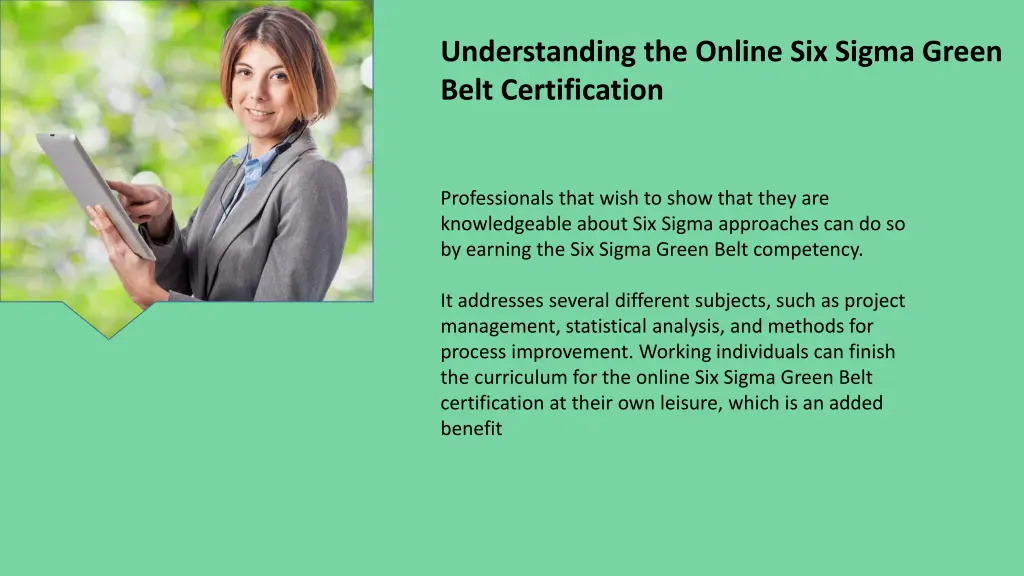 understanding the online six sigma green belt