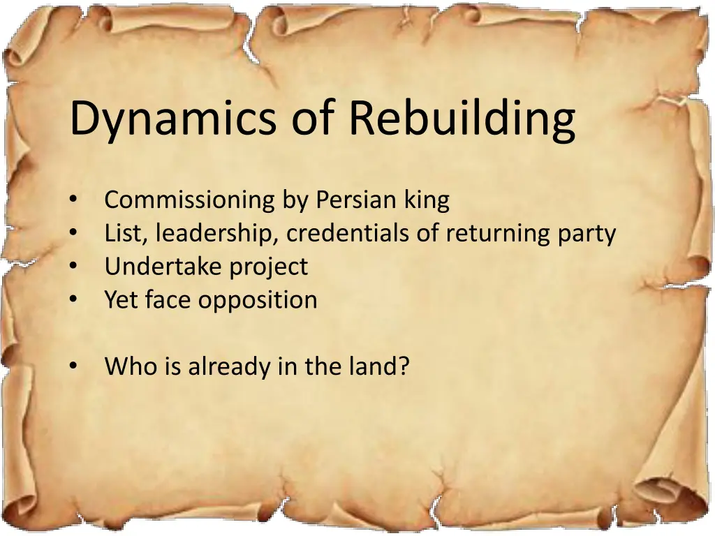 dynamics of rebuilding 1