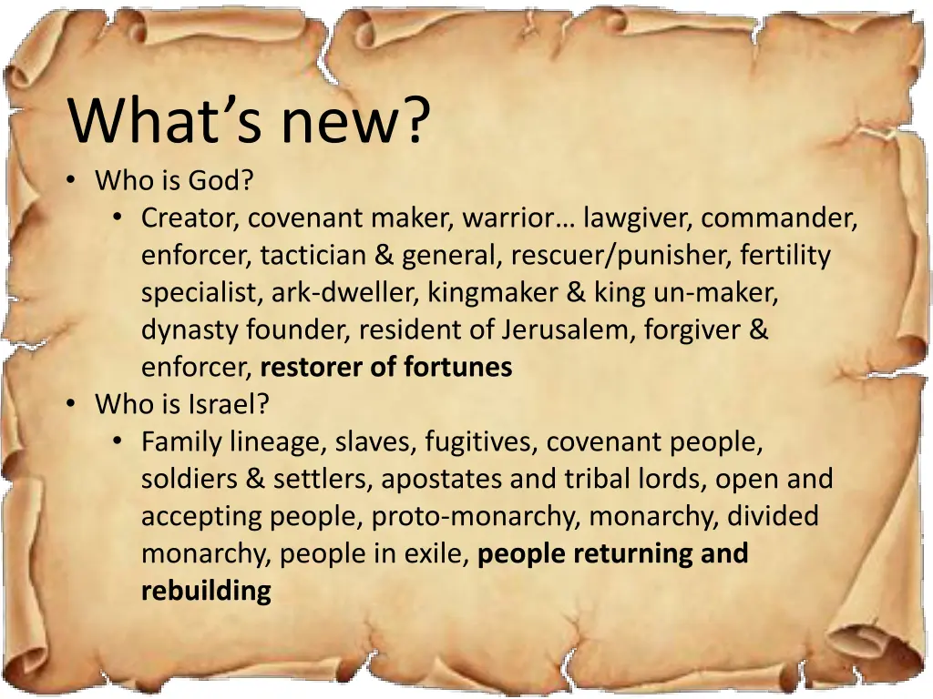 what s new who is god creator covenant maker