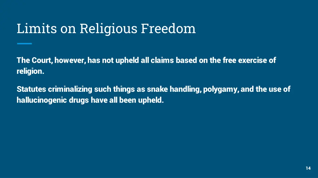 limits on religious freedom