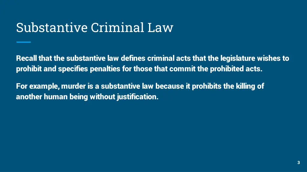 substantive criminal law