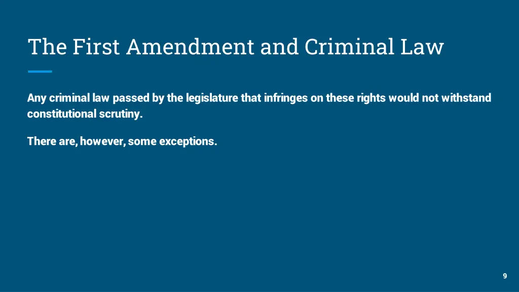 the first amendment and criminal law