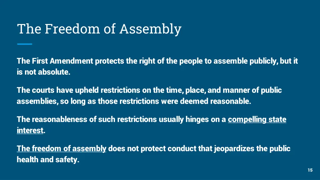 the freedom of assembly