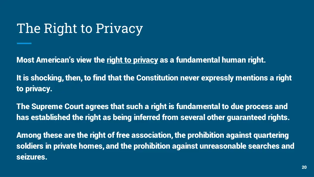 the right to privacy