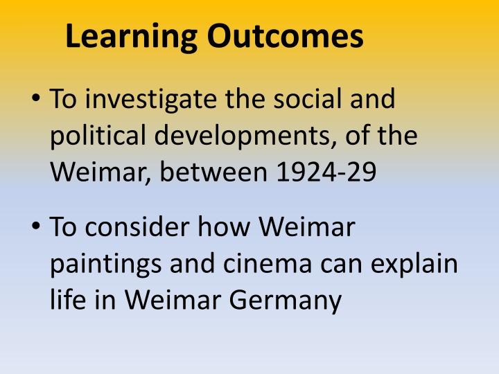 learning outcomes