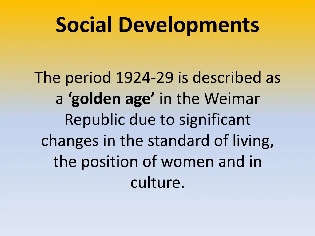 social developments