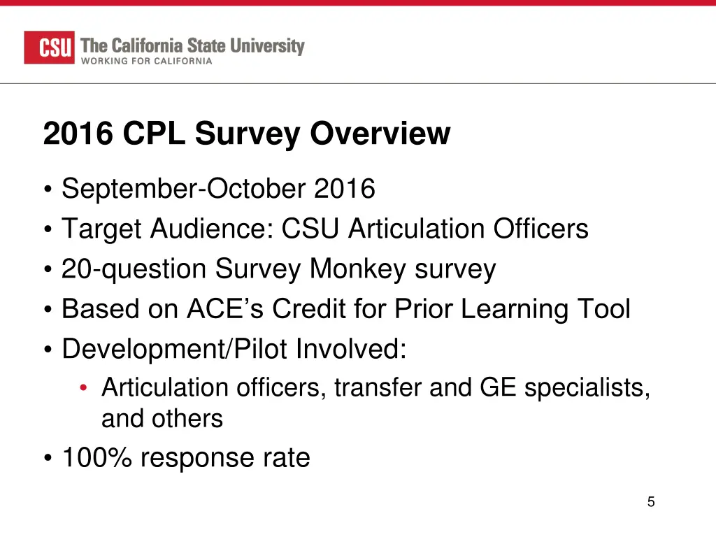 2016 cpl survey overview