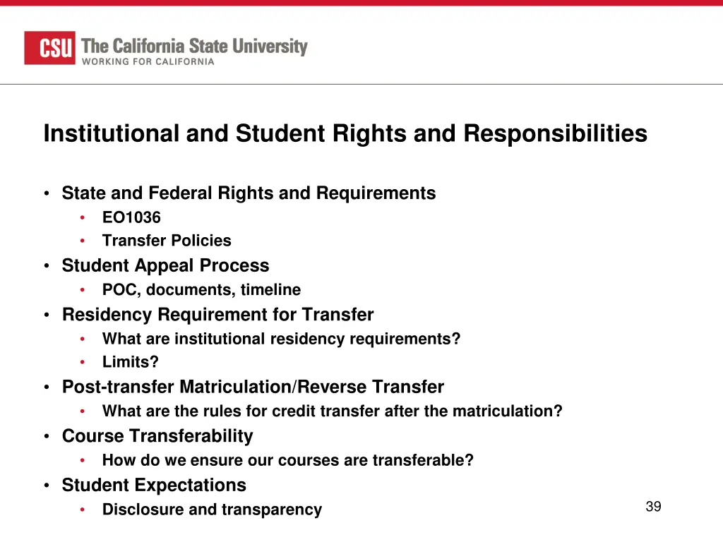 institutional and student rights