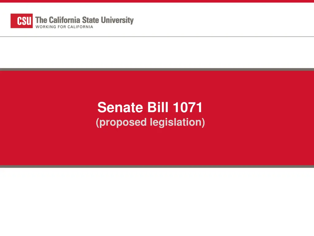 senate bill 1071 proposed legislation