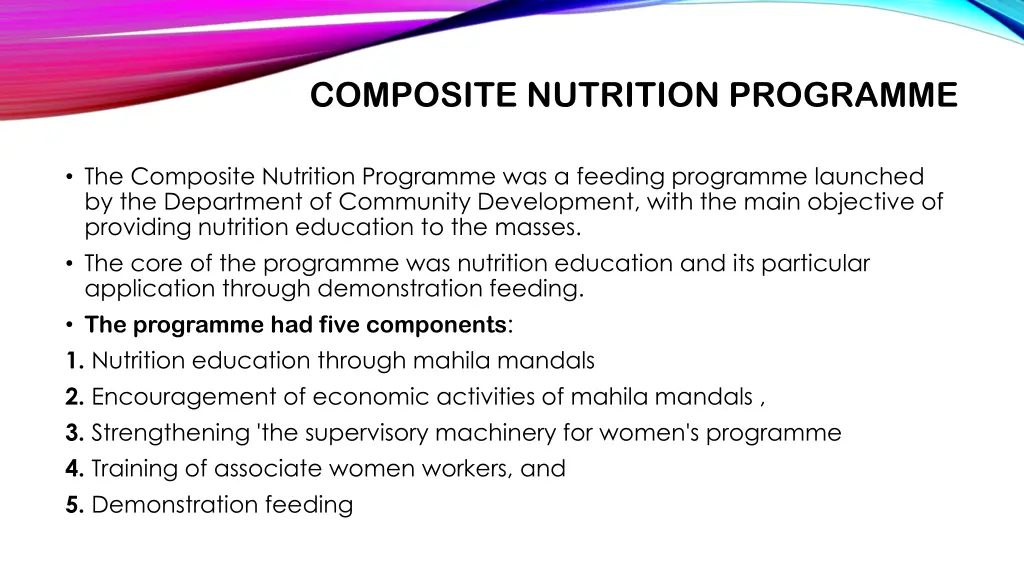 composite nutrition programme