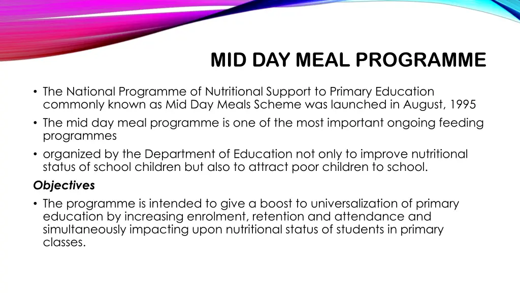 mid day meal programme