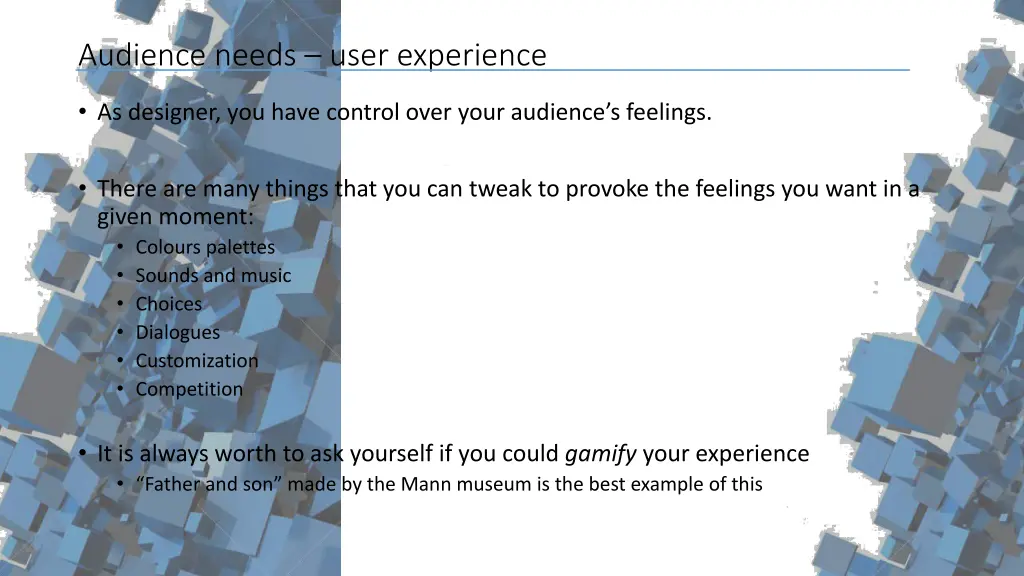 audience needs user experience