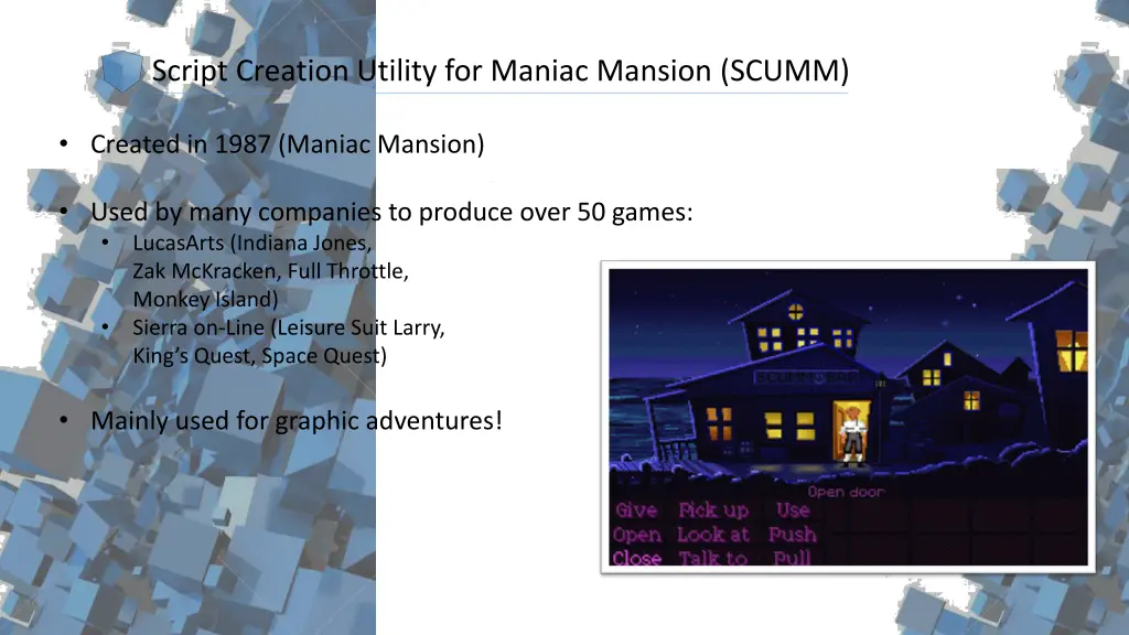 script creation utility for maniac mansion scumm