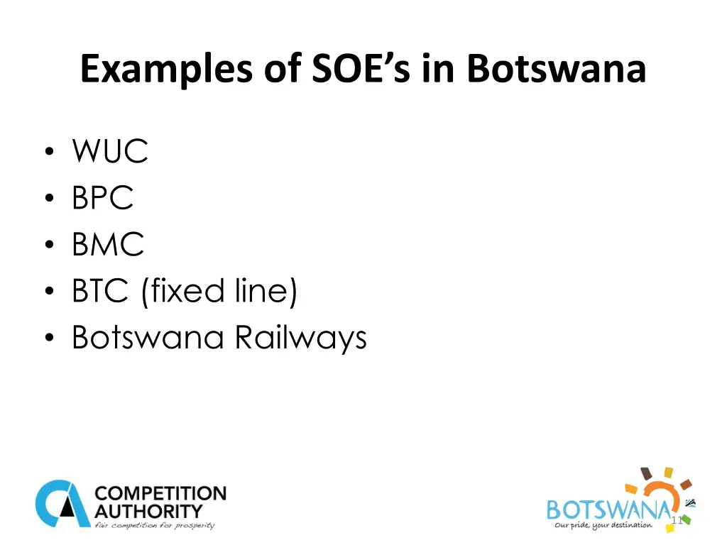 examples of soe s in botswana