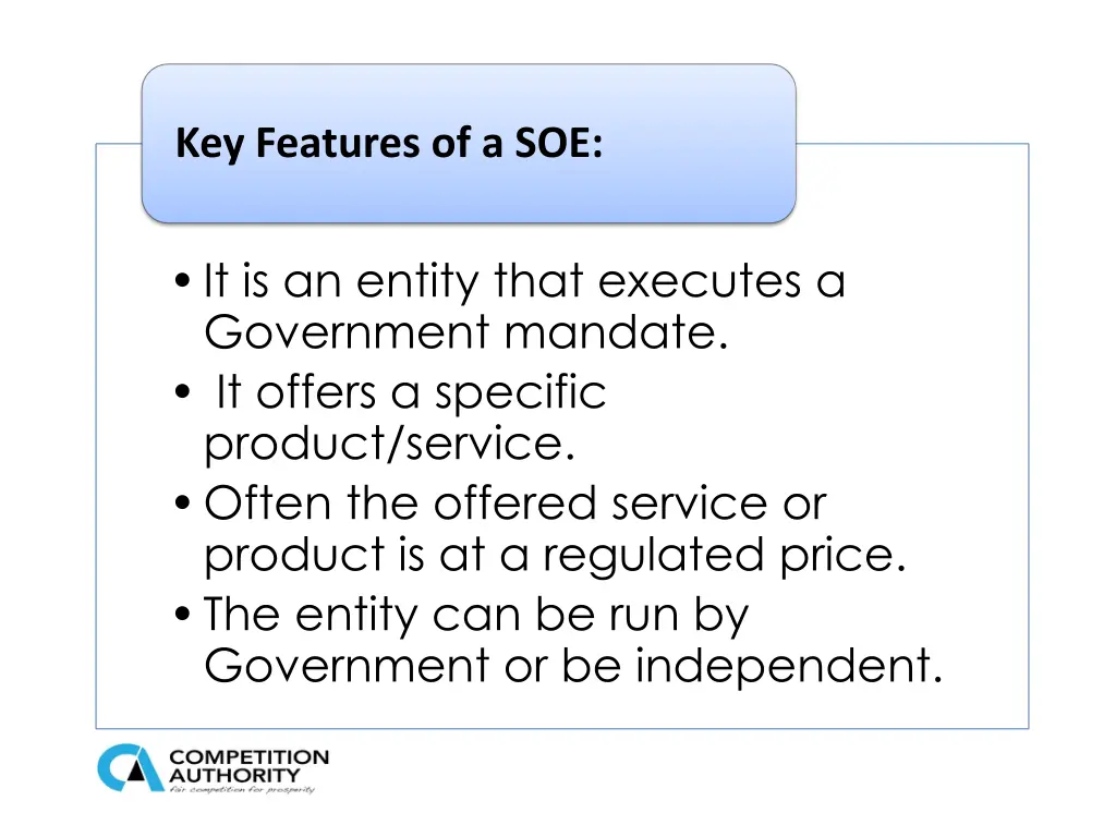 key features of a soe