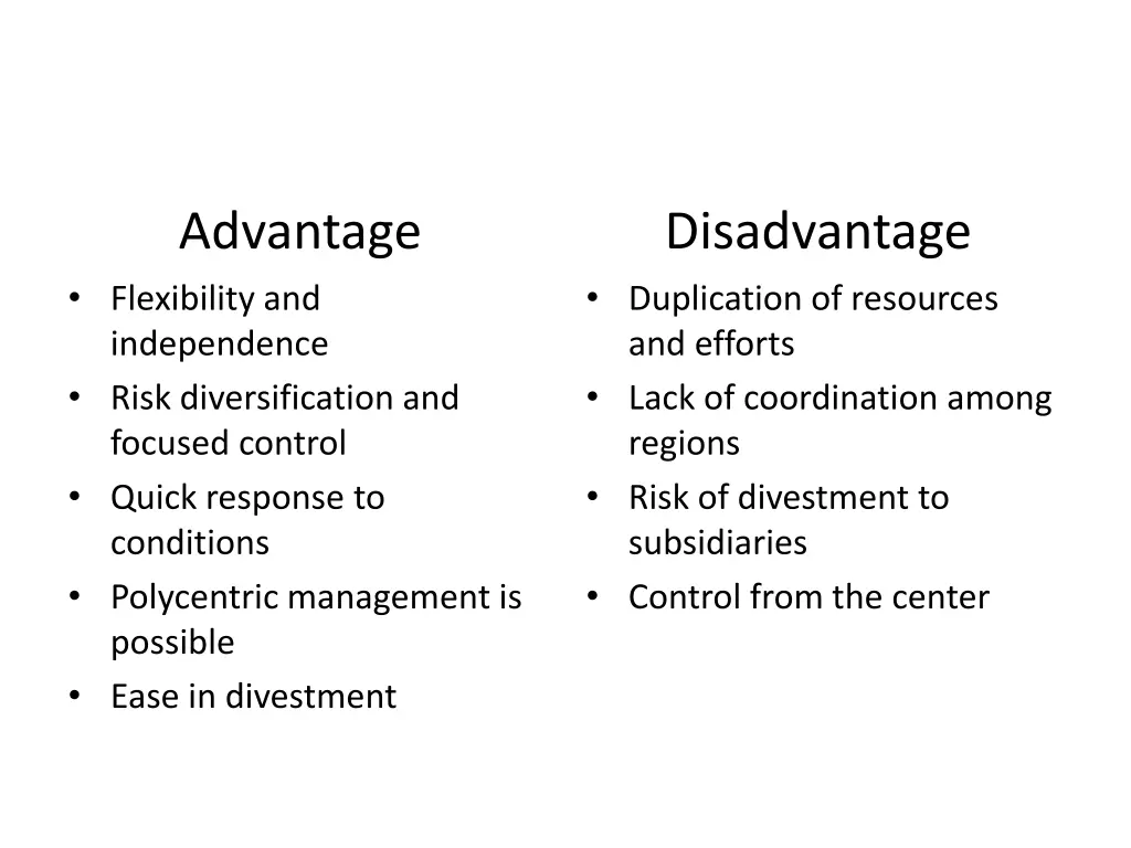 advantage flexibility and independence risk